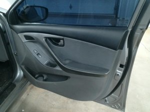 2011-2013 Hyundai Elantra Black Door Interior Trim Panel with Power Windows and Locks - Front, Right (Passenger) (Used OEM)