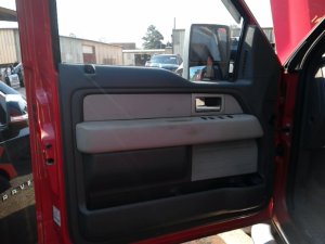 2009-2014 Ford F-150 Gray Door Interior Trim Panel with Power Windows and Locks - Front, Left (Driver) (Used OEM)