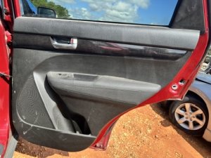 2014-2015 Kia Sorento Black Door Interior Trim Panel with Power Windows and Locks - Rear, Right (Passenger) (Used OEM)