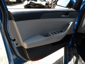 2018-2019 Hyundai Sonata Gray Door Interior Trim Panel with Power Windows and Locks - Front, Left (Driver) (Used OEM)