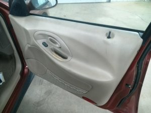 1996-1999 Ford Taurus Tan Door Interior Trim Panel with Power Windows and Locks - Front, Right (Passenger) (Used OEM)