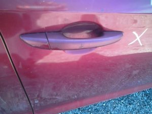 2015-2019 Hyundai Sonata Burgundy Exterior Door Handle Assembly - Front, Right (Passenger) (Used OEM)
