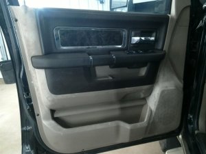 2011-2012 Ram 1500 Tan Door Interior Trim Panel with Power Windows and Locks - Front, Left (Driver) (Used OEM)