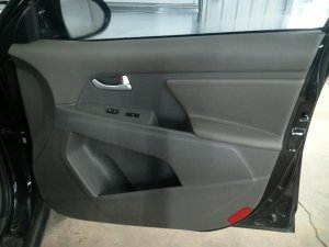 OEM Gray Door Interior Trim Panel with Power Windows and Locks for 2014-2016 Kia - Rear Front, Right (Passenger) (OEM)