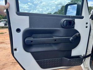 2007-2010 Jeep Wrangler Gray Door Interior Trim Panel with Power Windows and Locks - Front, Left (Driver) (Used OEM)