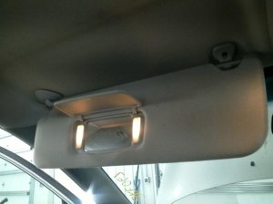 2005-2010 Toyota Sienna Tan Sun Visor with Illuminated Vanity Mirror - Left (Driver) (Used OEM)