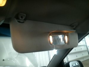 2005-2010 Toyota Sienna Tan Sun Visor with Illuminated Vanity Mirror - Right (Passenger) (Used OEM)