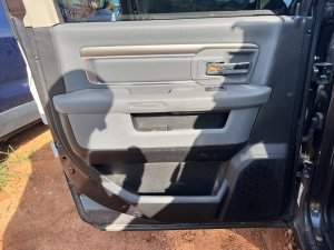 2013-2018 Ram 1500 Black Door Interior Trim Panel - Rear, Right (Passenger) (Used OEM)