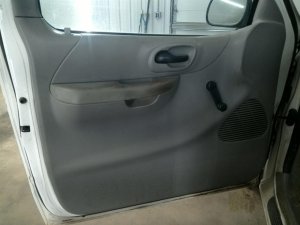 1997-1999 Ford F-250 Gray Door Interior Trim Panel - Front, Left (Driver) (Used OEM)