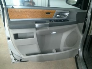2008-2010 Dodge Grand Caravan Gray Door Interior Trim Panel with Power Windows and Locks - Front, Left (Driver) (Used OEM)