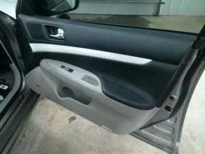 2014-2015 INFINITI Q40 Gray Door Interior Trim Panel with Power Windows and Locks - Front, Right (Passenger) (Used OEM)