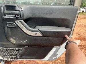 2011-2018 Jeep Wrangler Black Door Interior Trim Panel - Front, Right (Passenger) (Used OEM)