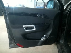 2008-2010 Saturn Vue Black Door Interior Trim Panel with Power Windows and Locks - Front, Left (Driver) (Used OEM)