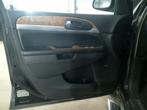 2007-2012 GMC Acadia Black Door Interior Trim Panel with Power Windows and Locks - Front, Left (Driver) (Used OEM)