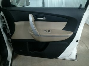 2007-2012 GMC Acadia Black Door Interior Trim Panel with Power Windows and Locks - Front, Right (Passenger) (Used OEM)