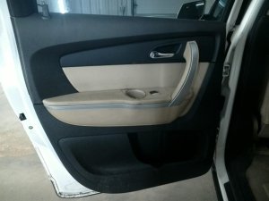 2007-2012 GMC Acadia Black Door Interior Trim Panel with Power Windows and Locks - Rear, Left (Driver) (Used OEM)