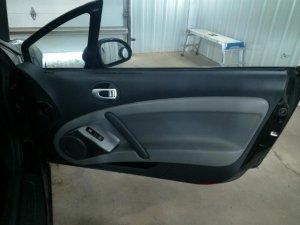 2006-2012 Mitsubishi Eclipse Gray Door Interior Trim Panel with Power Windows and Locks - Front, Right (Passenger) (Used OEM)