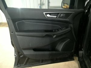 2015-2018 Ford Edge Black Door Interior Trim Panel with Power Windows and Locks - Front, Left (Driver) (Used OEM)