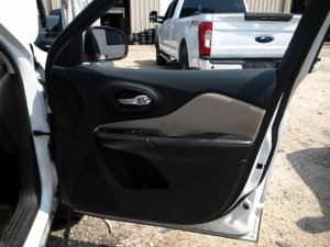 2014-2018 Jeep Cherokee Tan Door Interior Trim Panel with Power Windows and Locks - Front, Right (Passenger) (Used OEM)