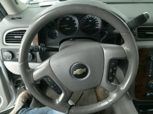 2008-2013 GMC Yukon Gray Tilt Steering Column with Cruise and Radio Controls (Used OEM)