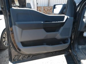 2021-2025 Ford F-150 Gray Door Interior Trim Panel with Power Windows and Locks - Front, Left (Driver) (Used OEM)