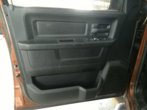2013-2018 Ram 1500 Black Door Interior Trim Panel with Power Windows and Locks - Front, Left (Driver) (Used OEM)