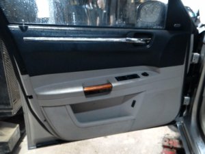 2005-2010 Chrysler 300 Gray Door Interior Trim Panel with Power Windows and Locks - Front, Left (Driver) (Used OEM)