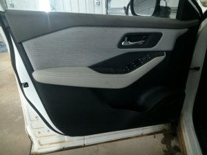 2021-2023 Nissan Rogue Black Door Interior Trim Panel with Power Windows and Locks - Front, Left (Driver) (Used OEM)