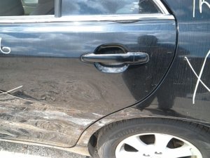 2007-2011 Toyota Camry Silver Rear Exterior Door Handle - Left (Driver) (Used OEM)