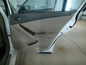 2007-2012 Nissan Altima Tan Door Interior Trim Panel - Rear, Left (Driver) (Used OEM)