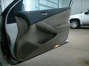 2007-2012 Nissan Altima Tan Door Interior Trim Panel with Power Windows and Locks - Front, Right (Passenger) (Used OEM)