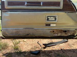1971-1978 Cadillac Eldorado Tan Door Interior Trim Panel - Front, Left (Driver) (Used OEM)