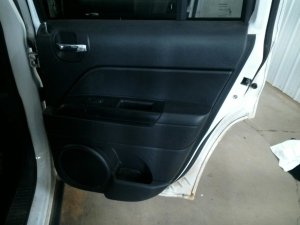2009-2017 Jeep Compass Black Door Interior Trim Panel - Rear, Left (Driver) (Used OEM)