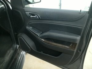 2015-2020 GMC Yukon XL Black Door Interior Trim Panel with Power Windows and Locks - Front, Right (Passenger) (Used OEM)