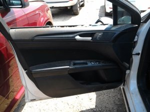2017-2020 Ford Fusion Black Door Interior Trim Panel with Power Windows and Locks - Front, Left (Driver) (Used OEM)