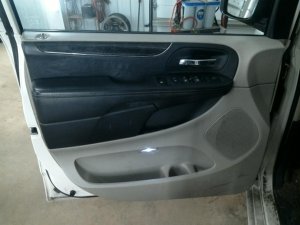 2011-2020 Dodge Grand Caravan Black Door Interior Trim Panel with Power Windows and Locks - Front, Left (Driver) (Used OEM)