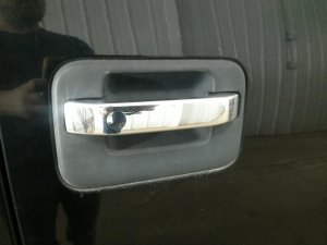 2006-2014 Ford F-150 Black Exterior Door Handle with Chrome Pull - Rear, Right (Passenger) (Used OEM)