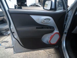 2015-2018 Jeep Renegade Gray Door Interior Trim Panel with Power Windows and Locks - Front, Left (Driver) (Used OEM)