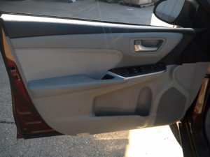 2015-2017 Toyota Camry Gray Door Interior Trim Panel with Power Windows and Locks - Front, Left (Driver) (Used OEM)