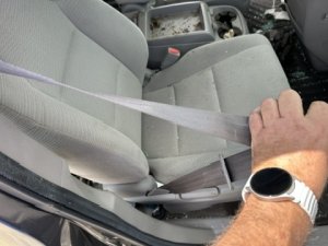 2011-2017 Honda Odyssey Gray Seat Belt Assembly with Retractor and Pretensioner - Front, Right (Passenger) (Used OEM)