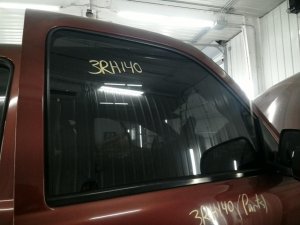 2002-2006 Cadillac Escalade Black Door Glass - Front, Right (Passenger) (Used OEM)