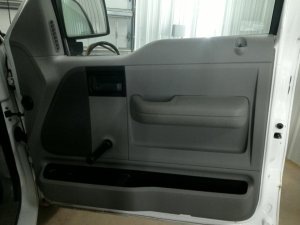 2004-2008 Ford F-150 Gray Door Interior Trim Panel with Manual Windows and Manual Locks - Front, Right (Passenger) (Used OEM)