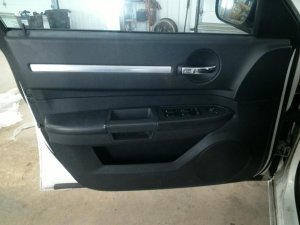2008-2010 Dodge Charger Black Door Interior Trim Panel with Power Windows and Locks - Front, Left (Driver) (Used OEM)