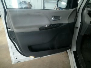 2015-2017 Toyota Sienna Gray Door Interior Trim Panel with Power Windows and Locks - Front, Left (Driver) (Used OEM)