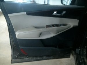2016-2018 Kia Sorento Black Door Interior Trim Panel with Power Windows and Locks - Front, Left (Driver) (Used OEM)