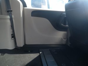 2011-2020 Dodge Grand Caravan Black Front Door Interior Trim Panel - Rear, Left (Driver) (Used OEM)