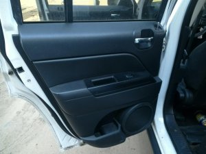 2007-2017 Jeep Compass Black Door Interior Trim Panel - Rear, Left (Driver) (Used OEM)