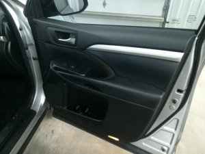 2017-2019 Toyota Highlander Black Door Interior Trim Panel with Power Windows and Power Locks - Front, Right (Passenger) (Used OEM)