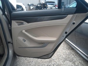 2008-2014 Cadillac CTS Tan Door Interior Trim Panel with Power Windows and Locks - Rear, Right (Passenger) (Used OEM)