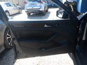 2012-2015 Volkswagen Passat Black Door Interior Trim Panel with Power Windows and Locks - Front, Left (Driver) (Used OEM)